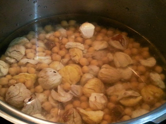 garbanzos con castañas paso 2