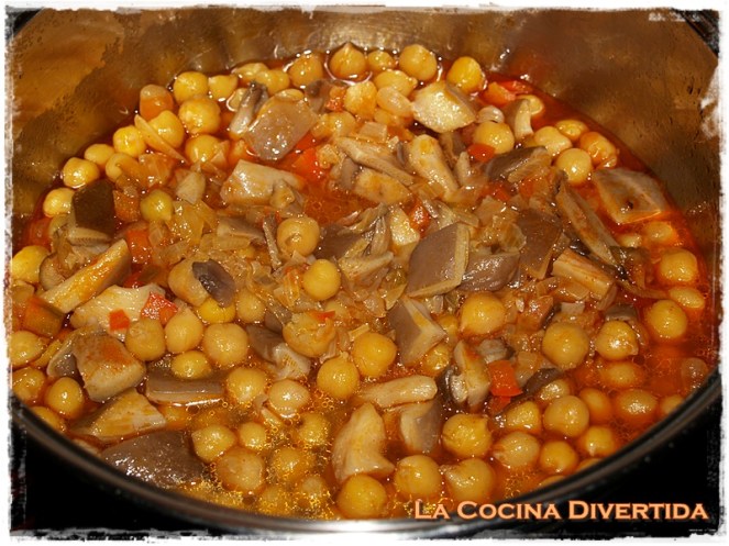 garbanzos con setas