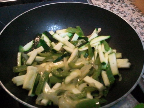 Tortilla de pimiento y calabacín