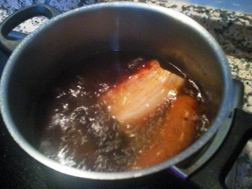 Alubión de La Granja con chorizo, morcilla y panceta