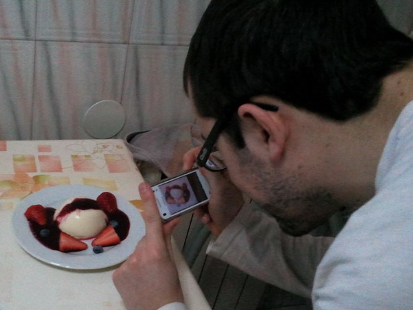 Making off Panna cotta de chocolate blanco