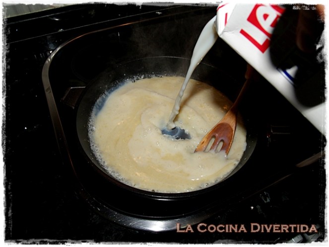 Gratinado de nidos de pasta con carne y champiñones