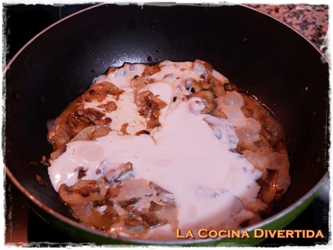 Solomillo de pavo al Strogonoff