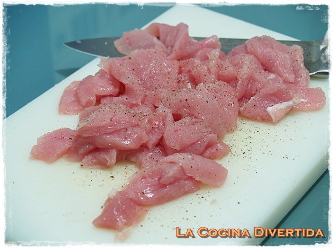 Solomillo de pavo al Strogonoff