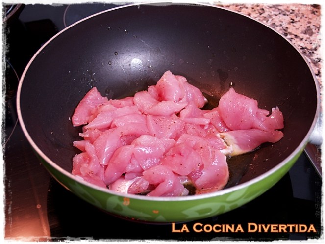 Solomillo de pavo al Strogonoff