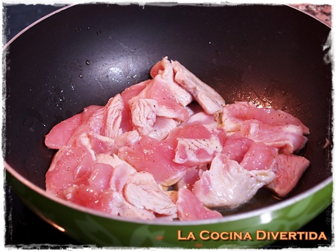 Solomillo de pavo al Strogonoff