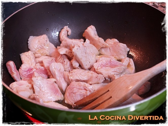 Solomillo de pavo al Strogonoff