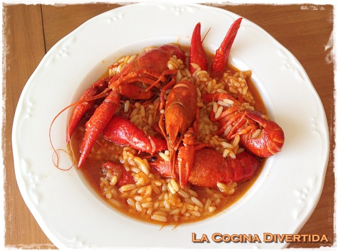 arroz caldoso con cangrejos de rio