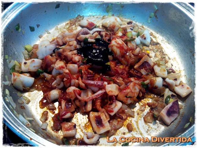 arroz negro con gambones