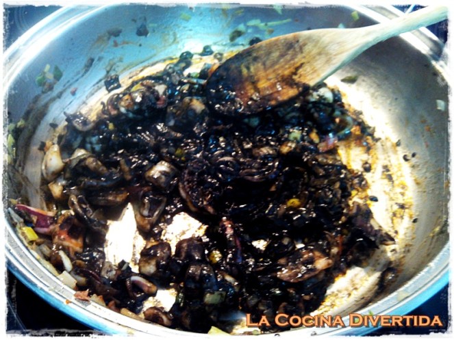 arroz negro con gambones