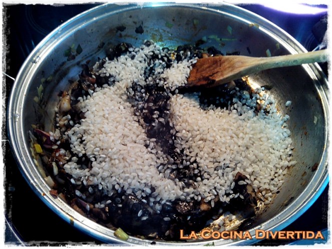 arroz negro con gambones