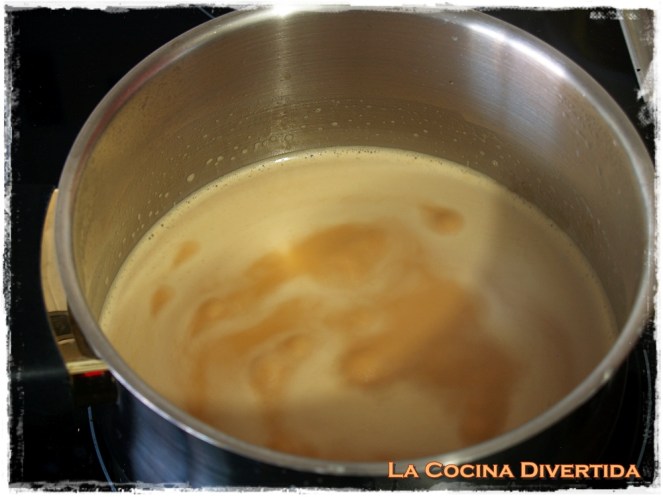 Espuma de caramelo con piñones