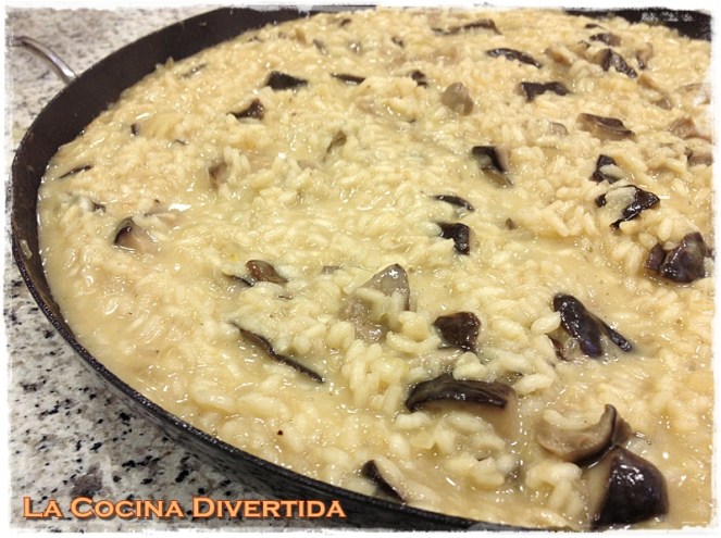 risotto con setas de cardo