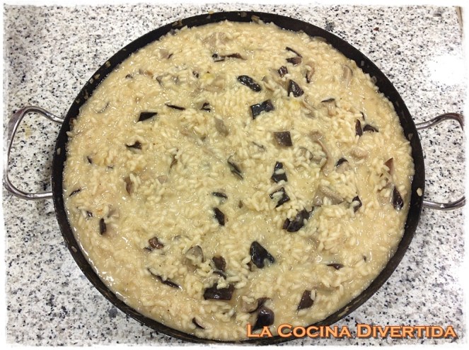 risotto con setas de cardo