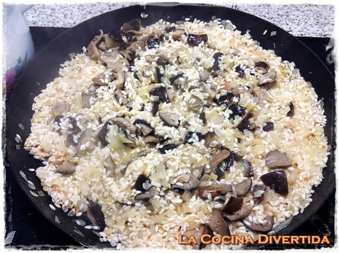 risotto con setas de cardo