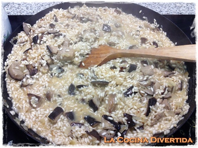 risotto con setas de cardo