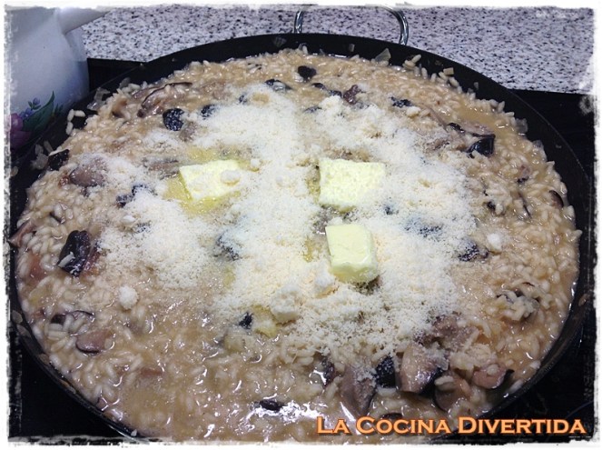 risotto con setas de cardo