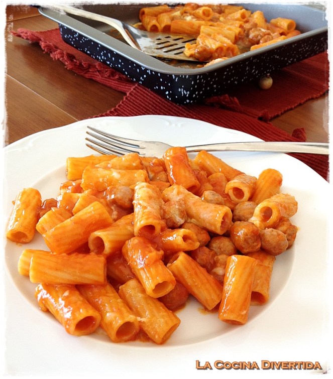 macarrones con salchichas gratinados paso a paso