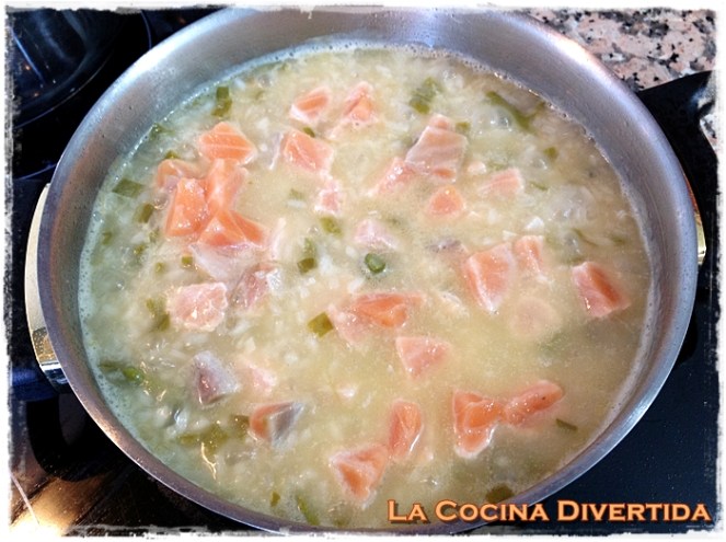 arroz con salmon y trigueros