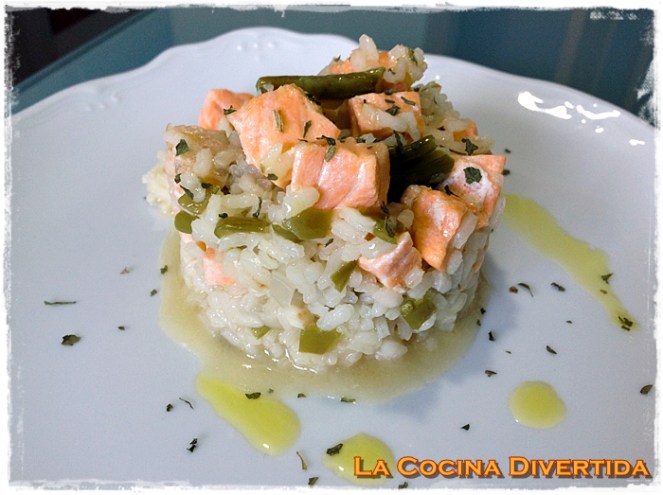 arroz con salmon y trigueros