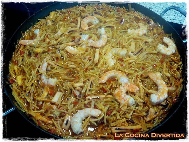 fideos con calamares