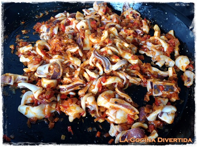 fideos con calamares