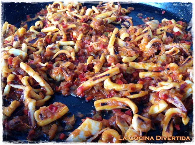 fideos con calamares