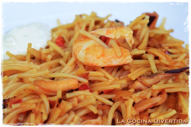 fideos con calamares