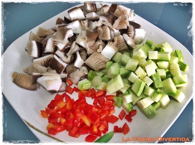fideos soba con setas y calabacín