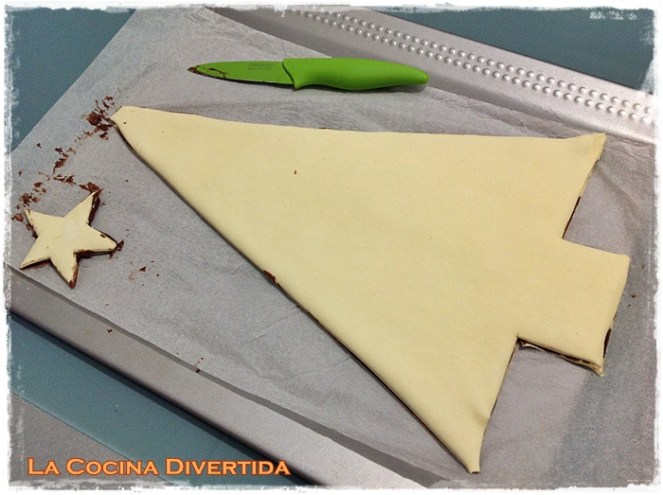 Árbol de Navidad de hojaldre y Nutella