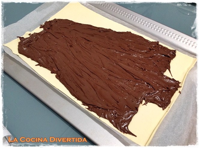 Árbol de Navidad de hojaldre y Nutella