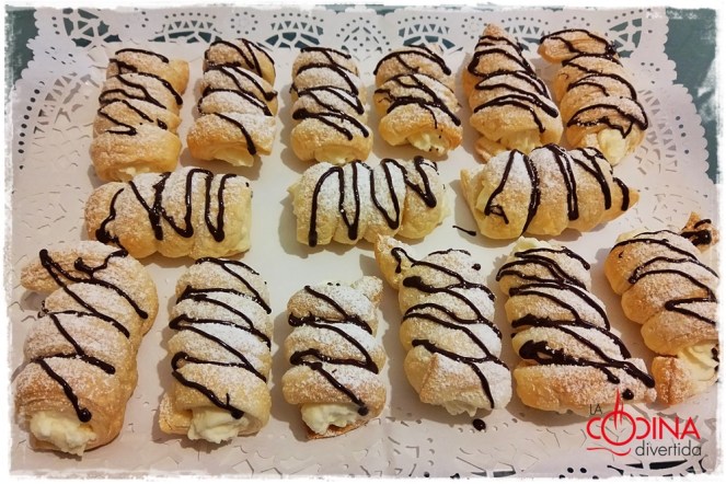 canutillos de hojaldre rellenos de nata