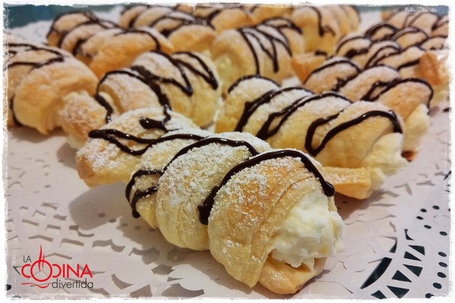 canutillos de hojaldre rellenos de nata