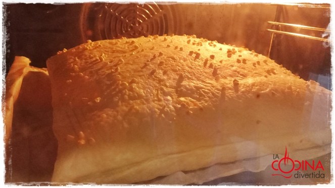 tarta hojaldre rellena crema y nata