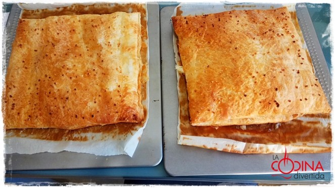 tarta hojaldre rellena crema y nata