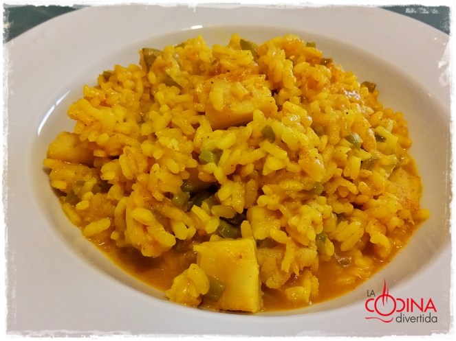 arroz al curry con bacalao