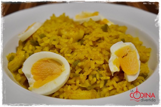 arroz al curry con bacalao
