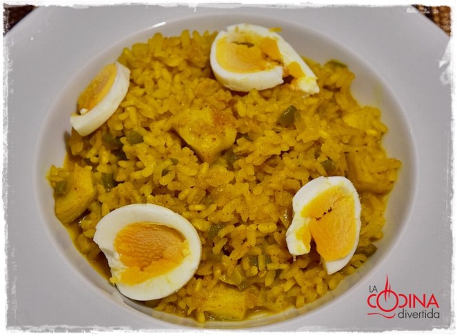 arroz al curry con bacalao