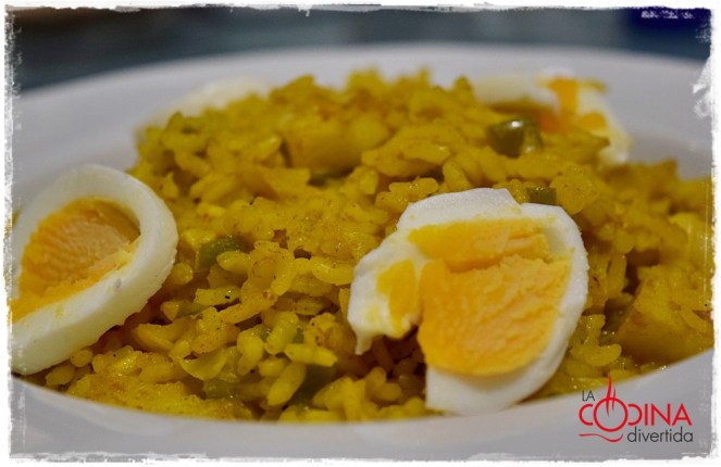 arroz al curry con bacalao