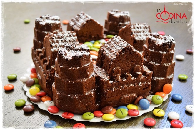 bizcocho castillo de chocolate