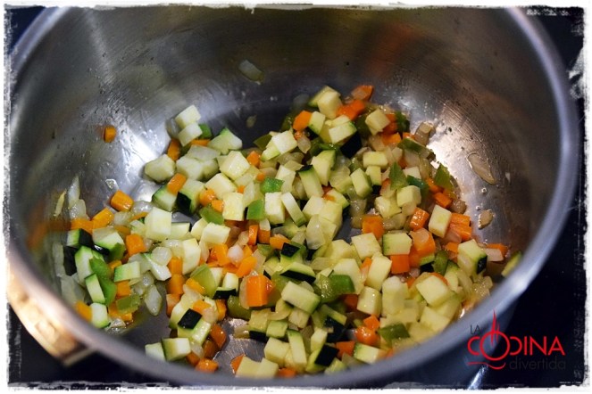 arroz con verduras y salmón