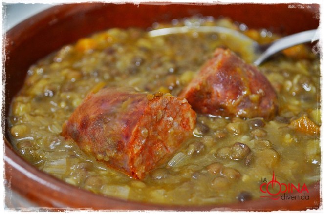 lenteja pardina Tierra de Campos con chorizo