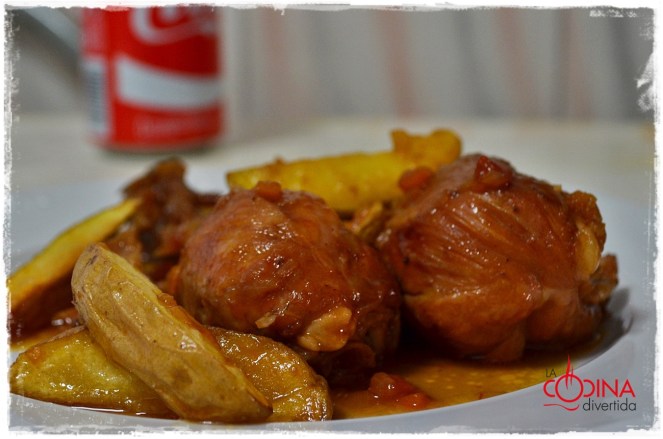 muslos de pollo a la coca-cola con patatas gajo