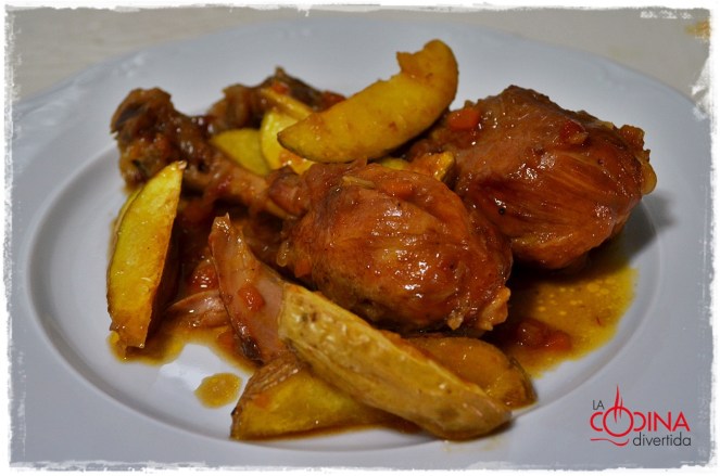 muslos de pollo a la coca-cola con patatas gajo