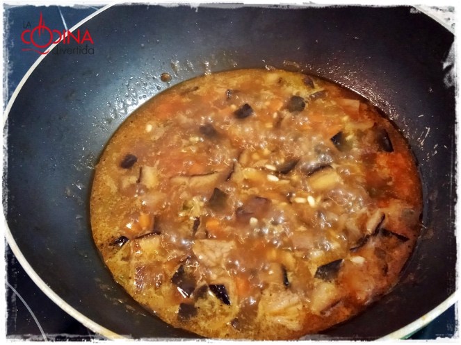 arroz con setas y salsa de soja