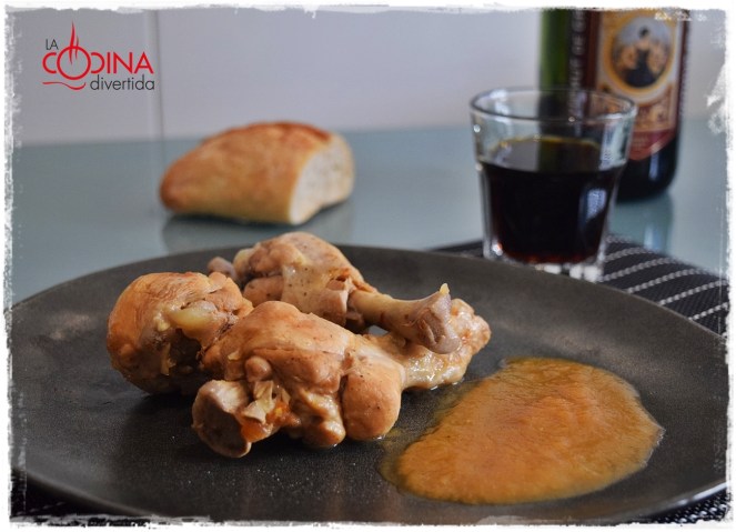 muslos de pollo estofados con vermut