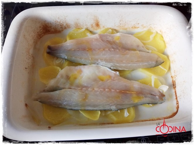Lubina al horno con patatas
