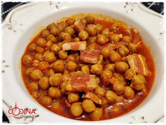garbanzos con panceta curada