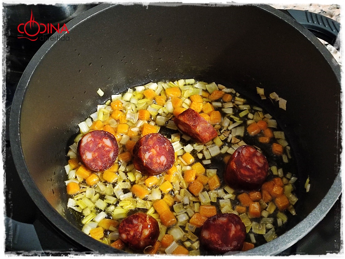 lentejas caviar beluga verdura chorizo