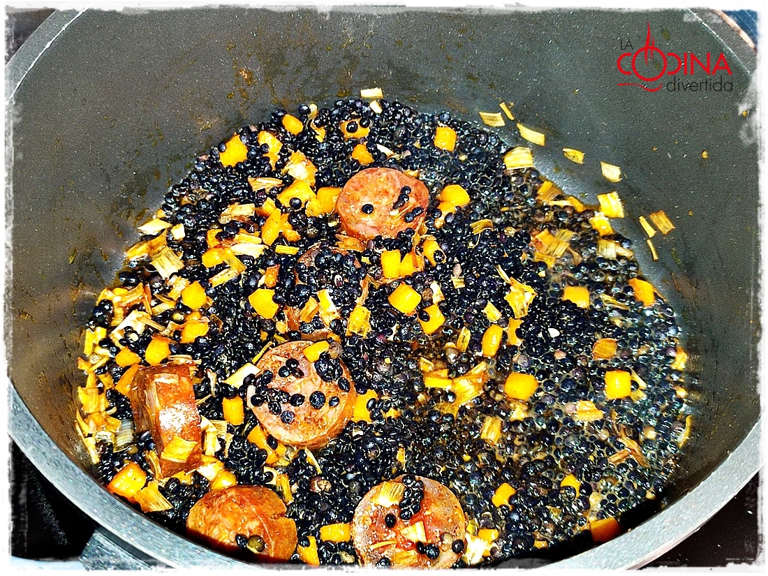 lentejas caviar beluga verdura chorizo